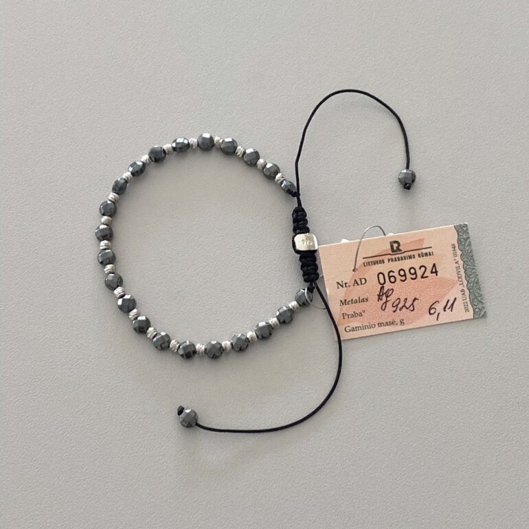 Sterling silver bracelet with hematite