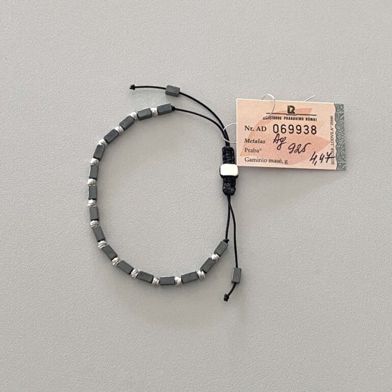 Sterling silver bracelet with hematite