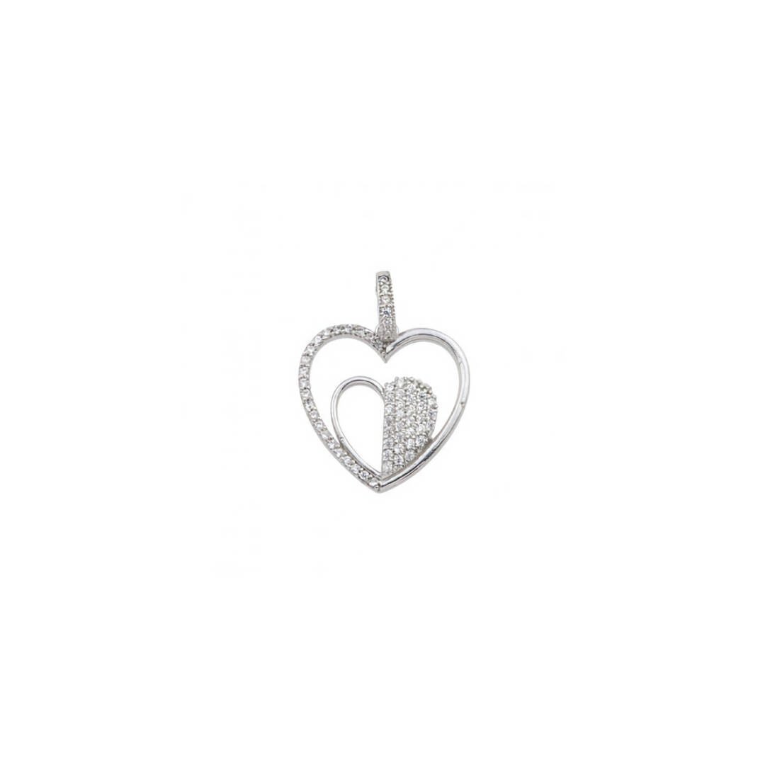 Sterling silver pendant with cubic zirconia - Heart