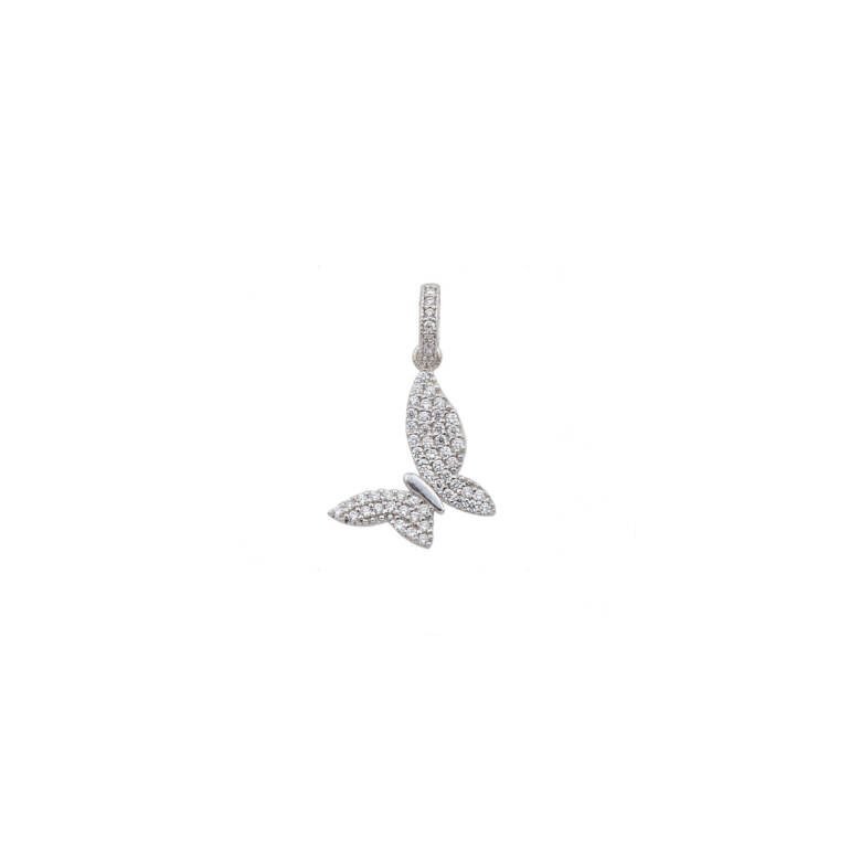 Sterling silver pendant with cubic zirconia - Butterfly