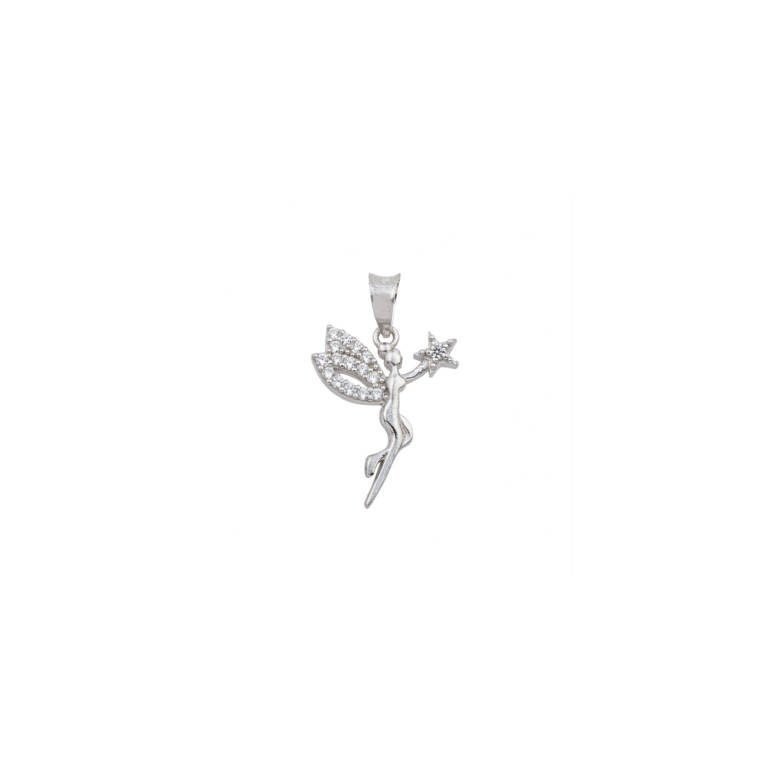 Sterling silver pendant with cubic zirconia - Fairy