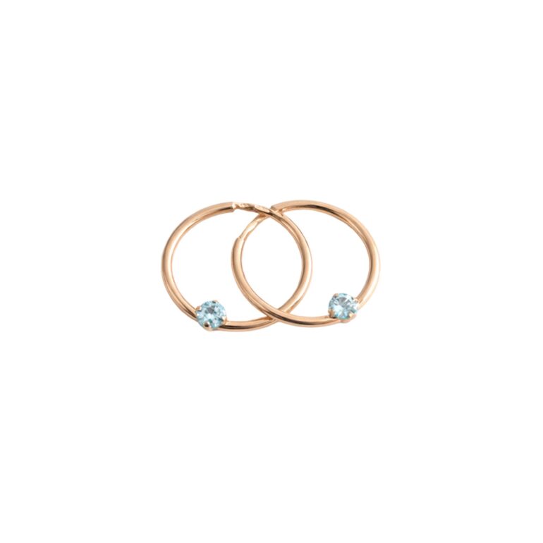 Rose Gold Hoop Earrings With Cubic Zirconia