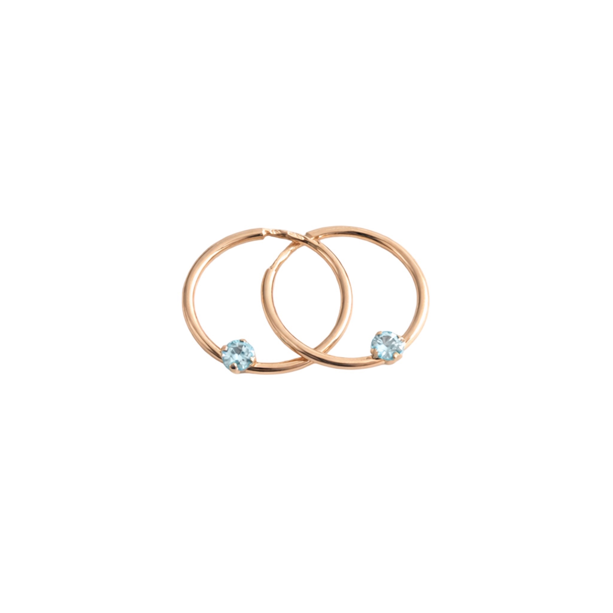 Rose Gold Hoop Earrings With Cubic Zirconia