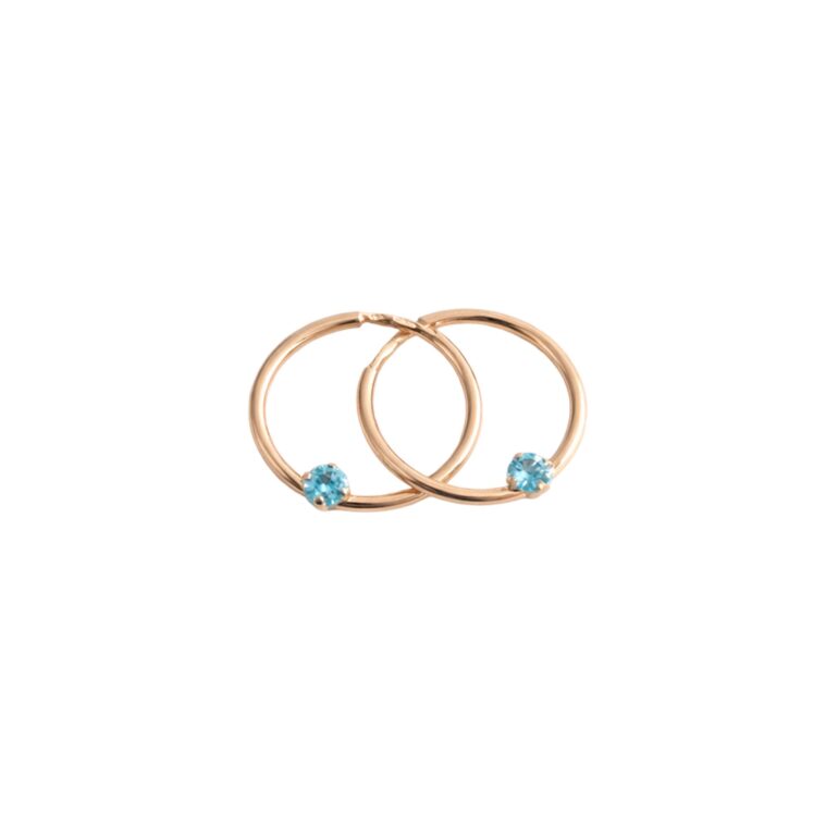 Rose Gold Hoop Earrings With Cubic Zirconia