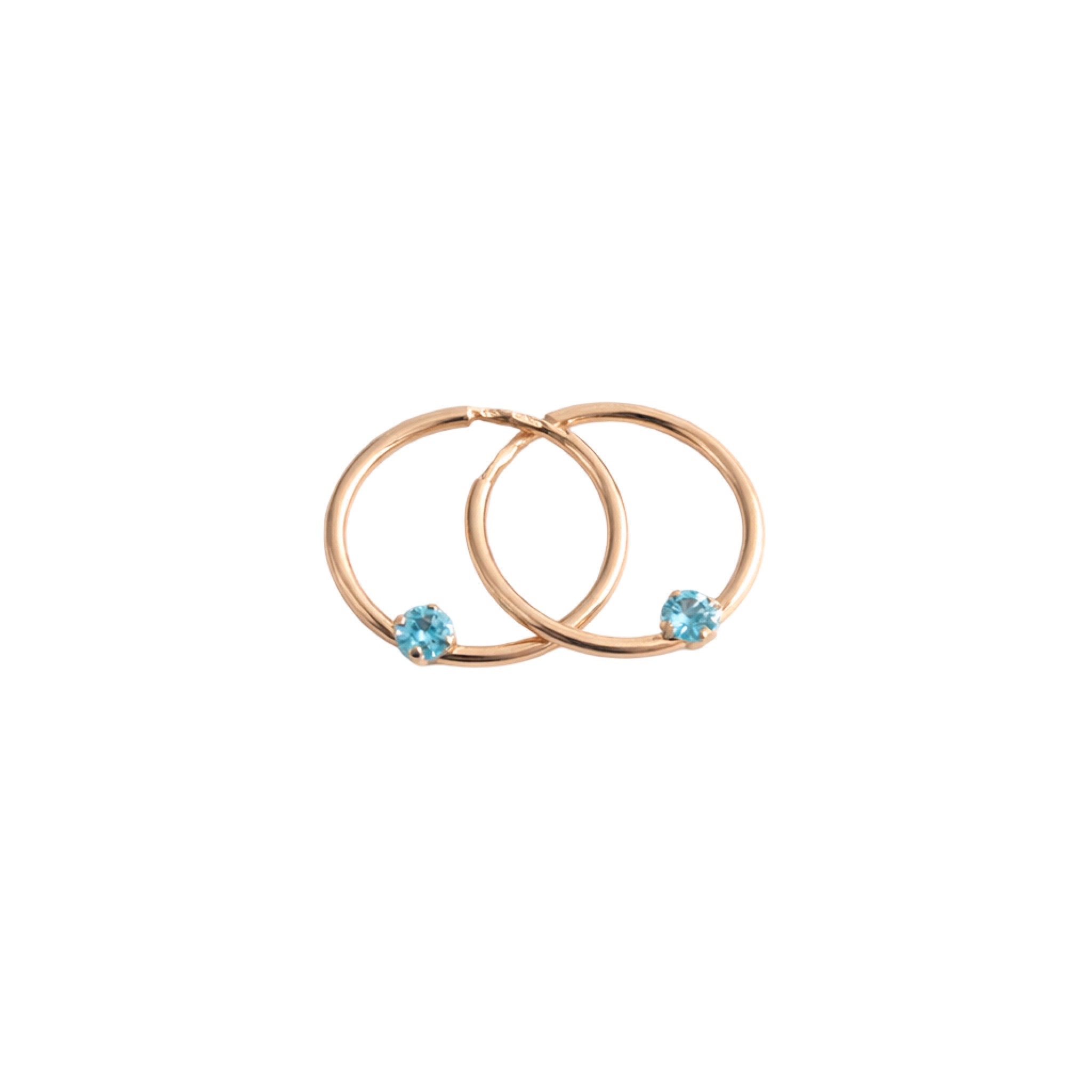 Rose Gold Hoop Earrings With Cubic Zirconia