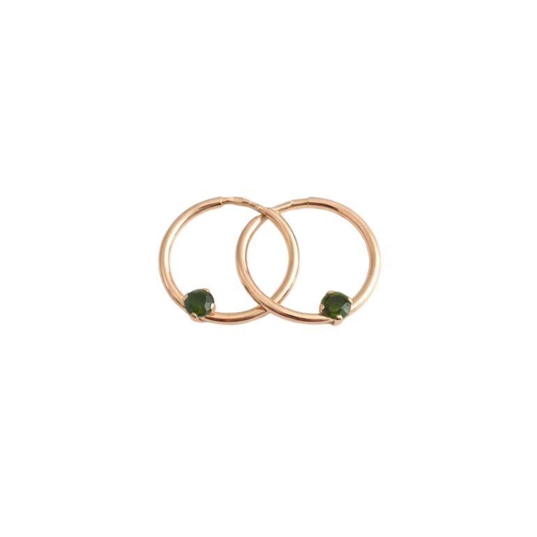 Rose Gold Hoop Earrings With Cubic Zirconia