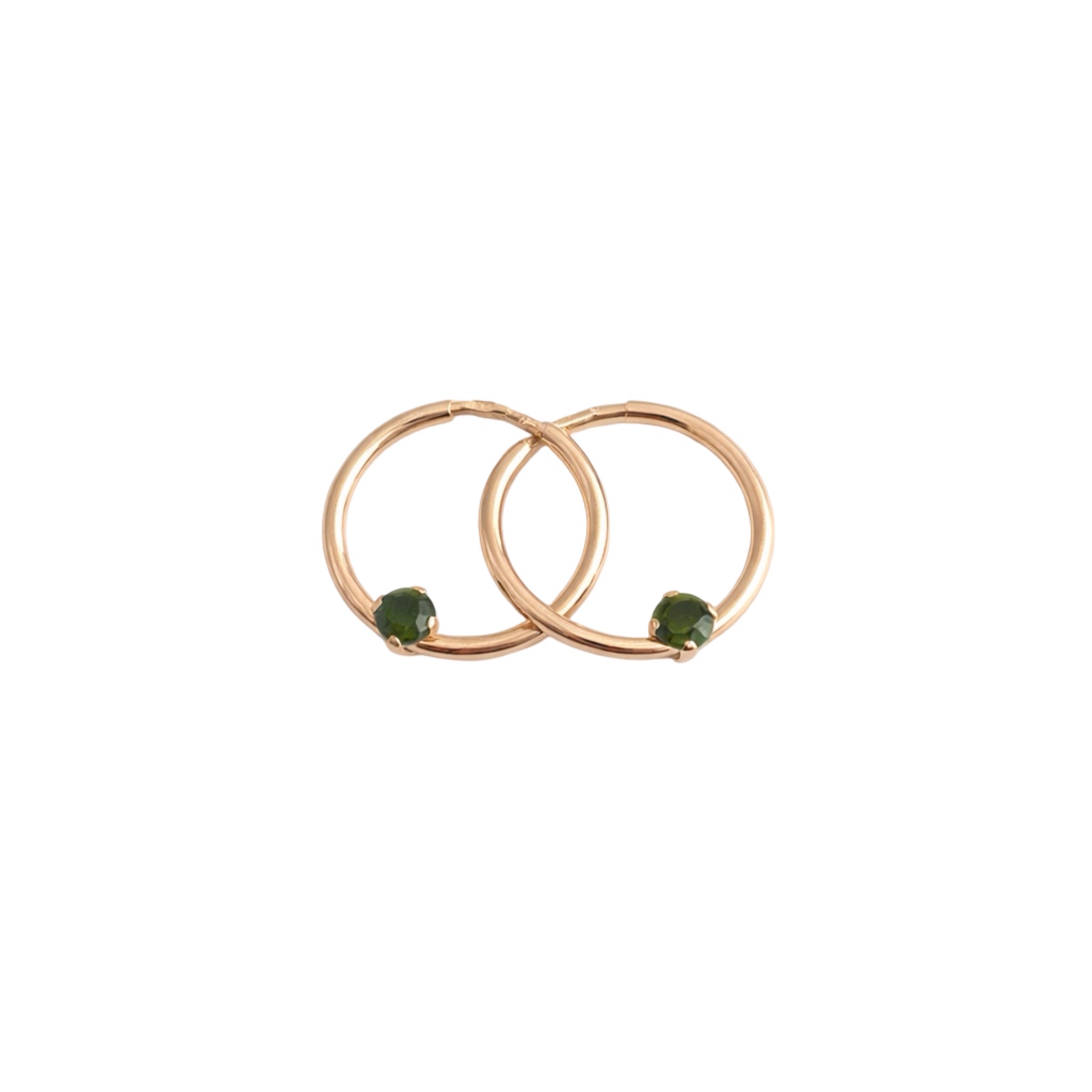 Rose Gold Hoop Earrings With Cubic Zirconia