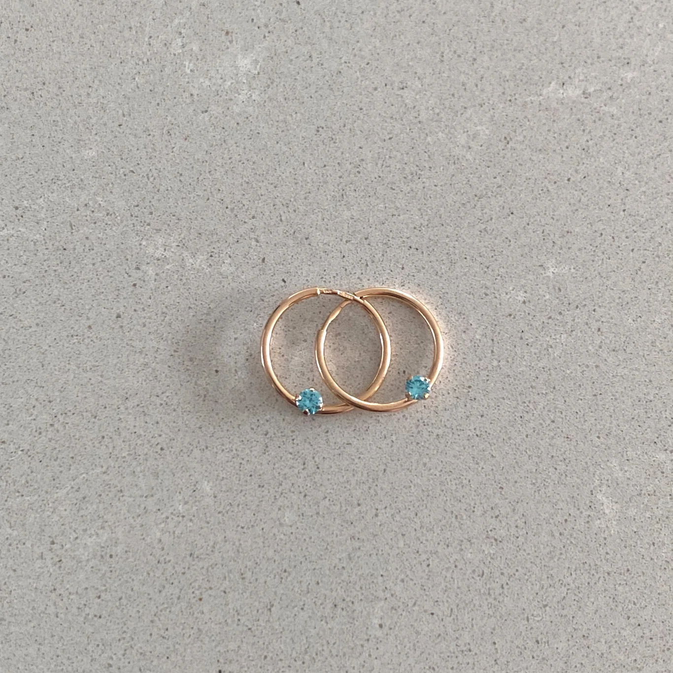 Rose Gold Hoop Earrings With Cubic Zirconia