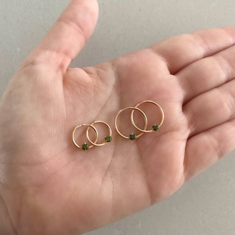 Rose Gold Hoop Earrings With Cubic Zirconia