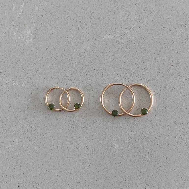 Rose Gold Hoop Earrings With Cubic Zirconia