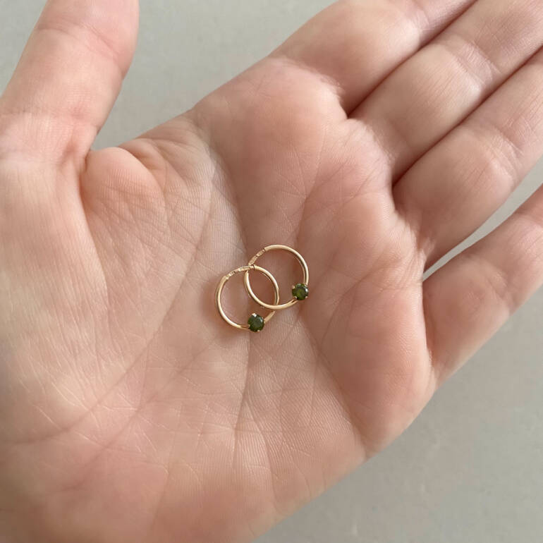 Rose Gold Hoop Earrings With Cubic Zirconia