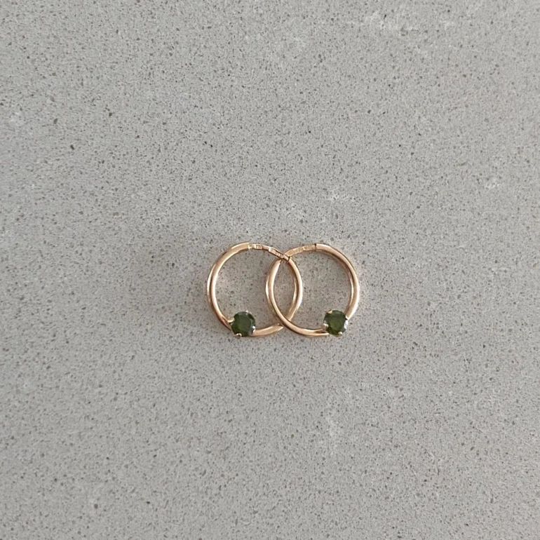 Rose Gold Hoop Earrings With Cubic Zirconia