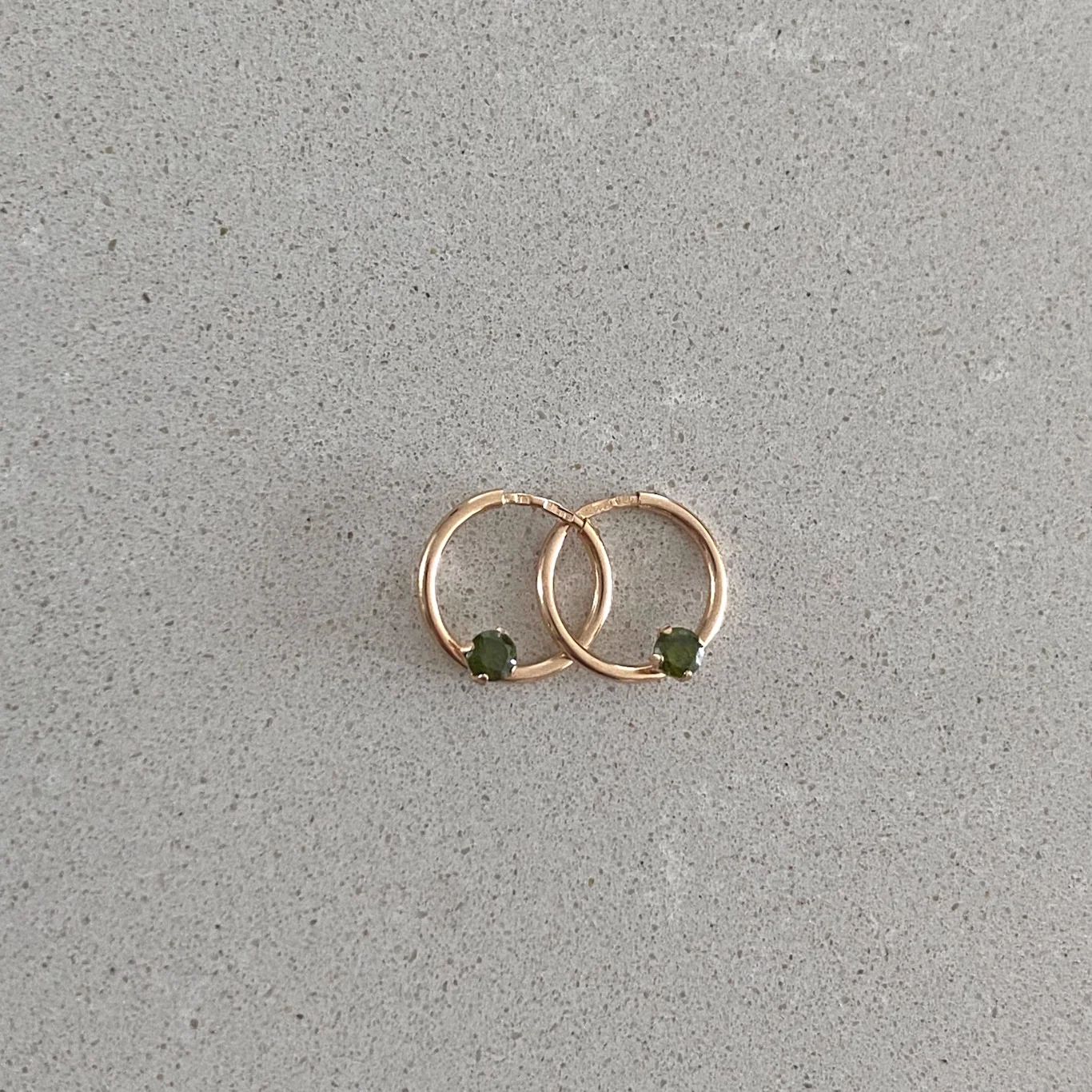 Rose Gold Hoop Earrings With Cubic Zirconia