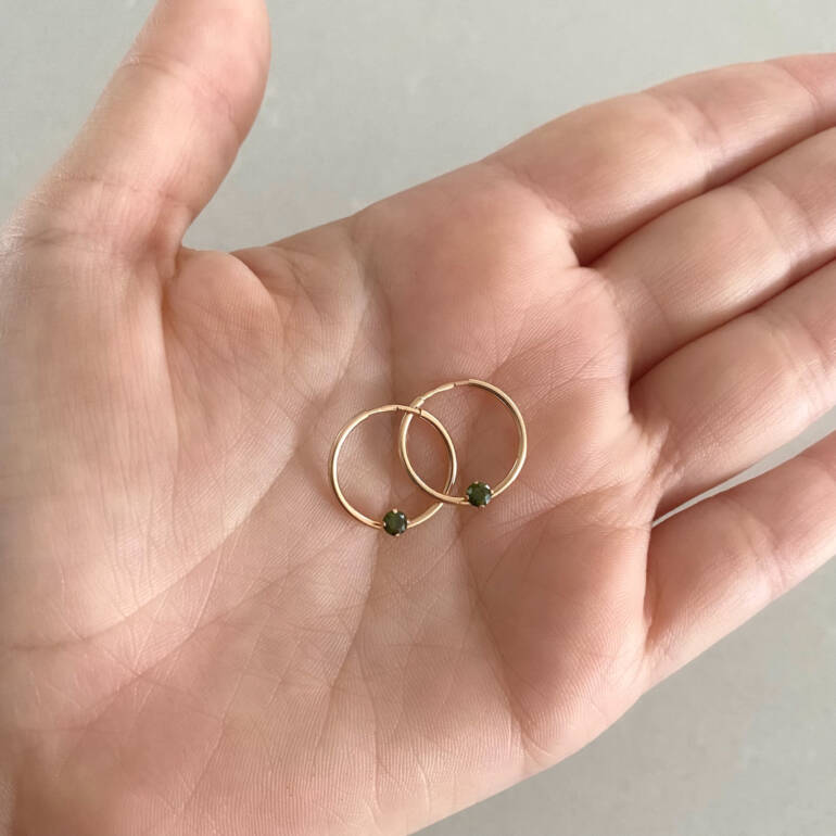 Rose Gold Hoop Earrings With Cubic Zirconia