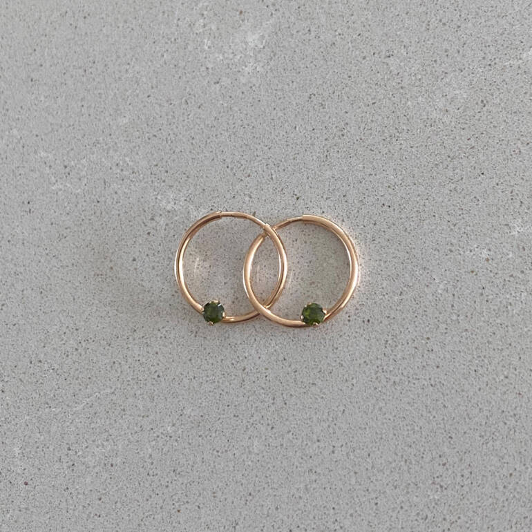 Rose Gold Hoop Earrings With Cubic Zirconia