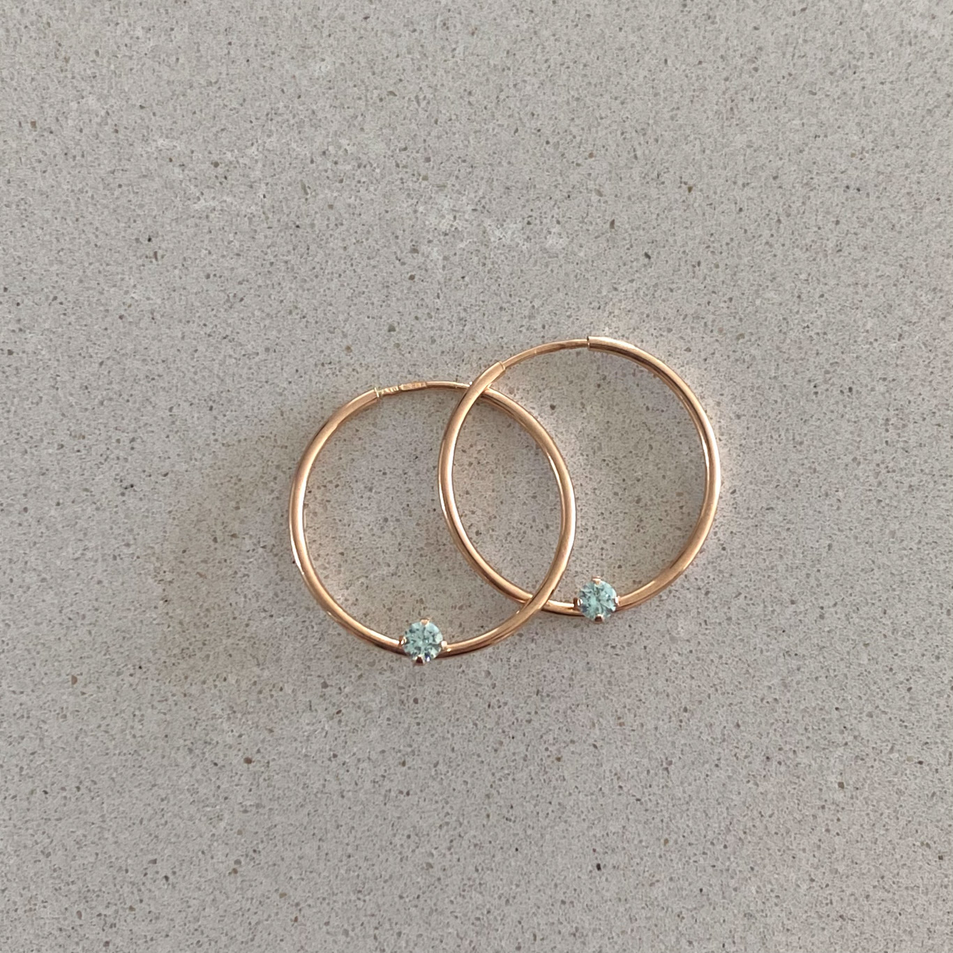 Rose Gold Hoop Earrings With Cubic Zirconia