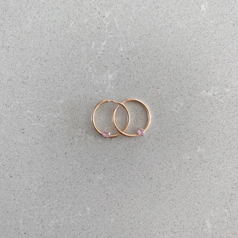 Auksiniai Auskarai - Rinkutės Su Cirkoniais