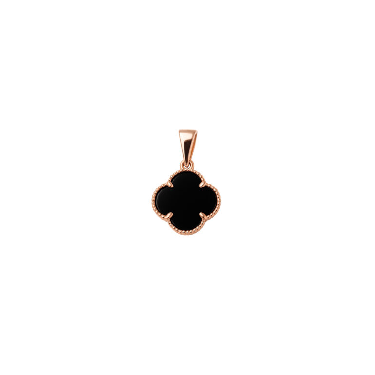 Rose Gold Pendant With Onyx