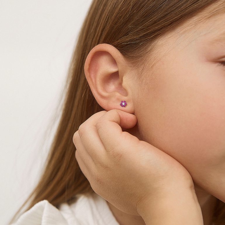 sterling silver stud earrings for kids – flowers