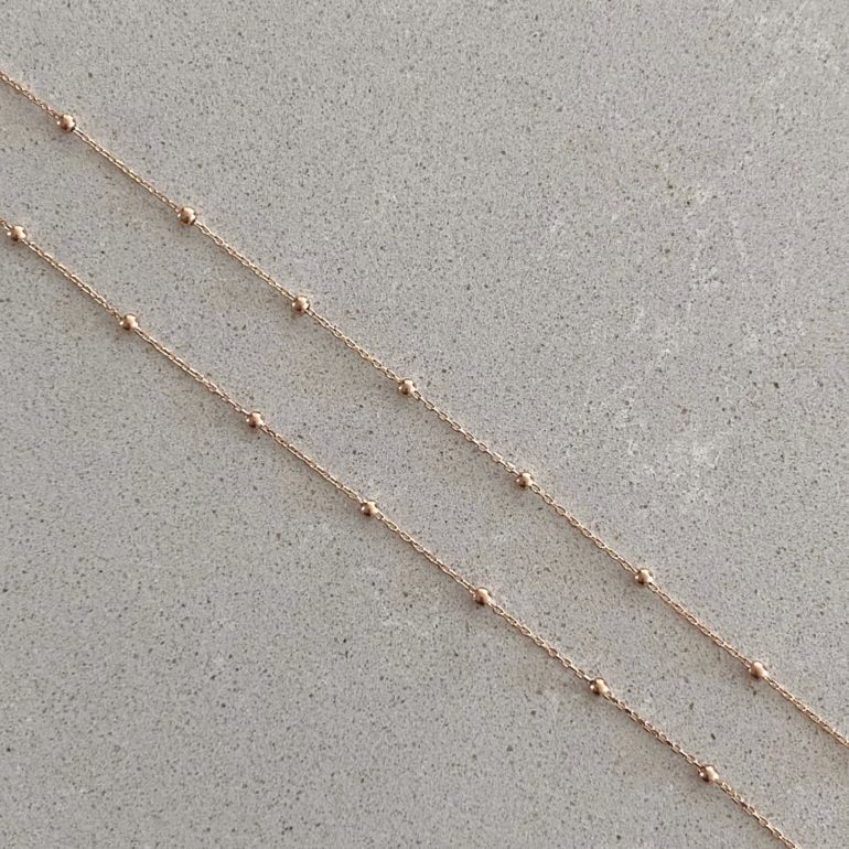 Rose Gold Chain With Beads