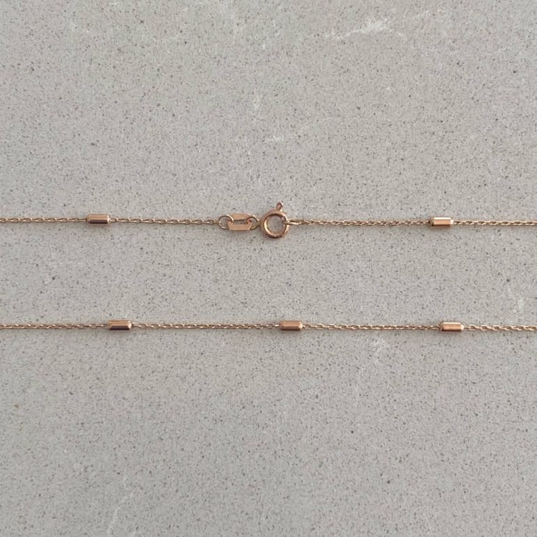 Rose gold chain with beads