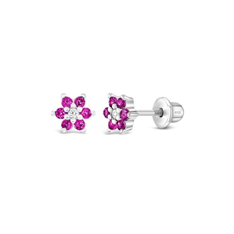 sterling silver stud earrings for kids – flowers