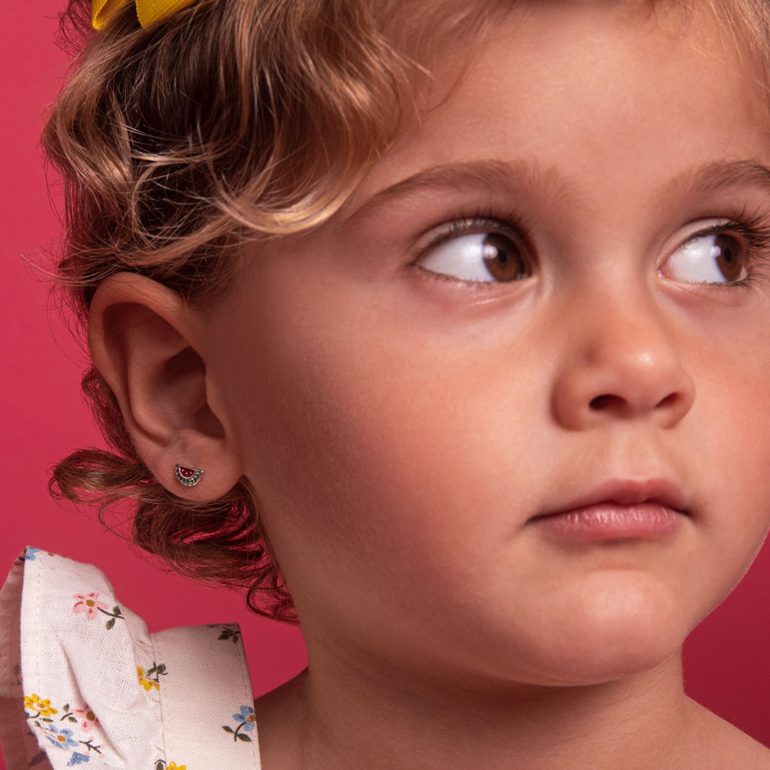 Vaikiški sidabriniai auskarai arbūzai