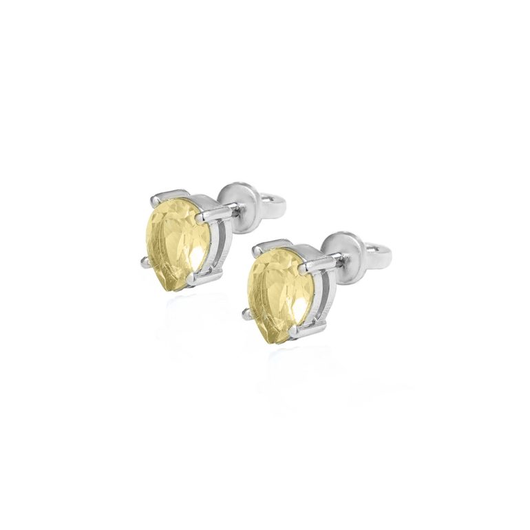 Sterling silver stud earrings with citrine