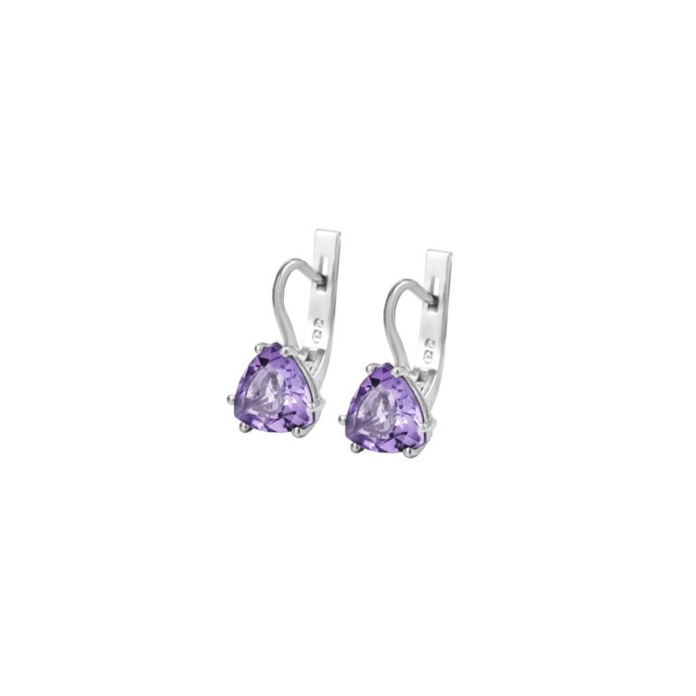 Sterling silver earrings with pink amethyst