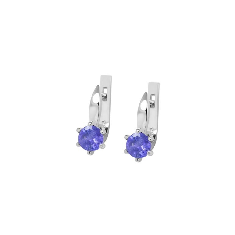 Sterling silver earrings with tanzanites