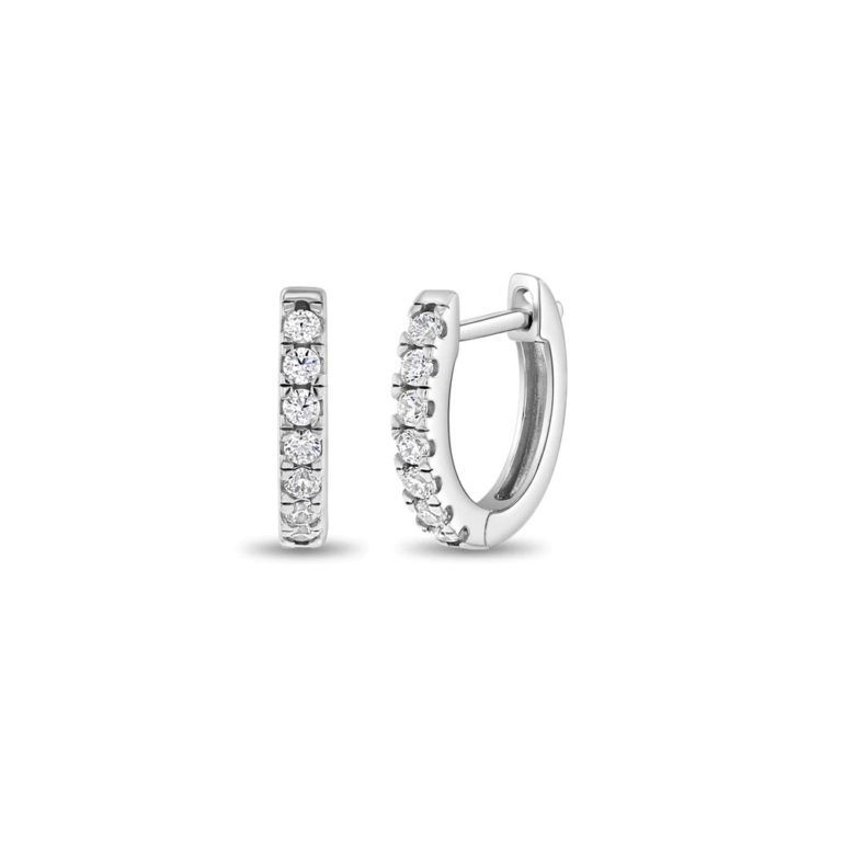 Sterling silver kids hoop earrings with cubic zirconia