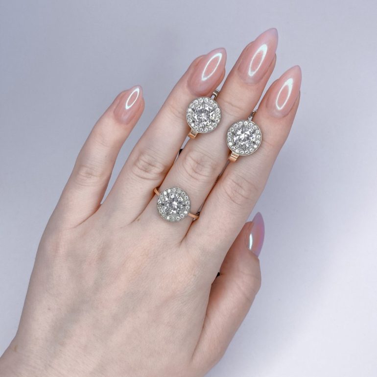 Gold Plated sterling Silver Ring With Fianits