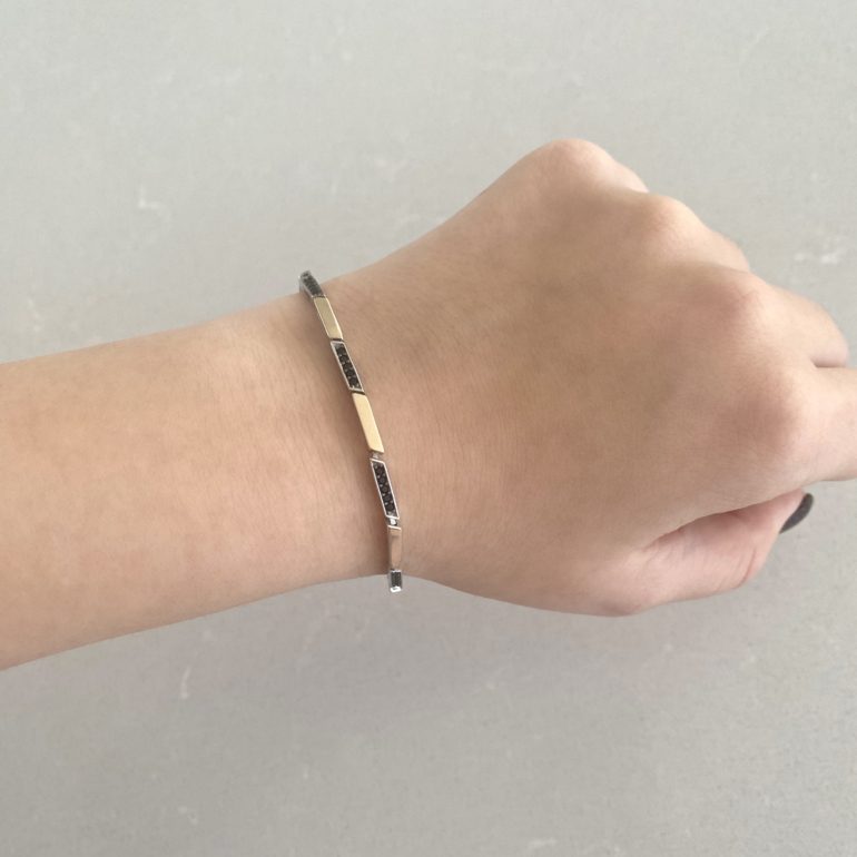 Gold plated sterling silver bracelet with cubic zirconia