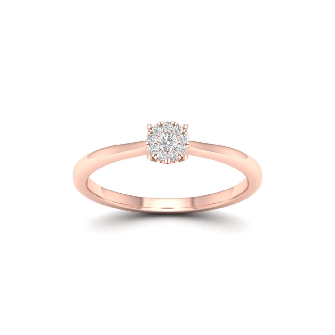 Rose gold ring with diamonds