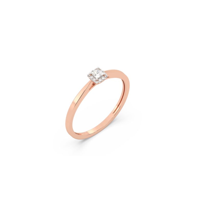 Rose gold ring with diamonds