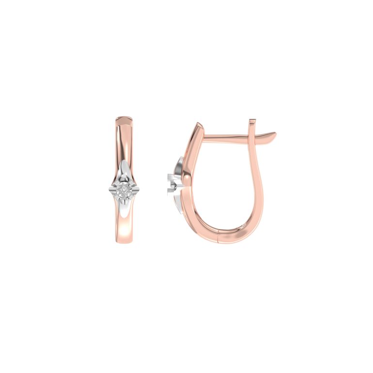 Rose gold earrings with diamonds