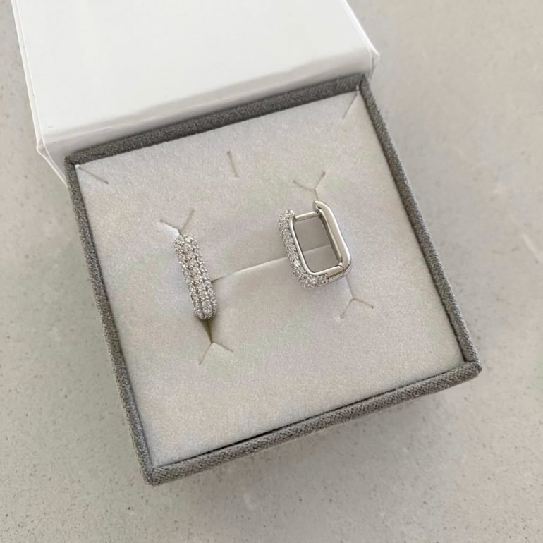 Sterling silver earrings with cubic zirconia
