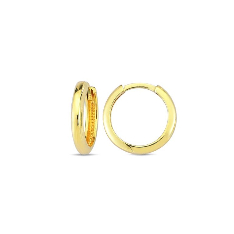 Yellow gold hoop earrings 12mm