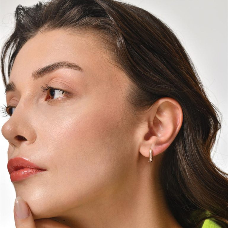 Rose gold hoop earrings