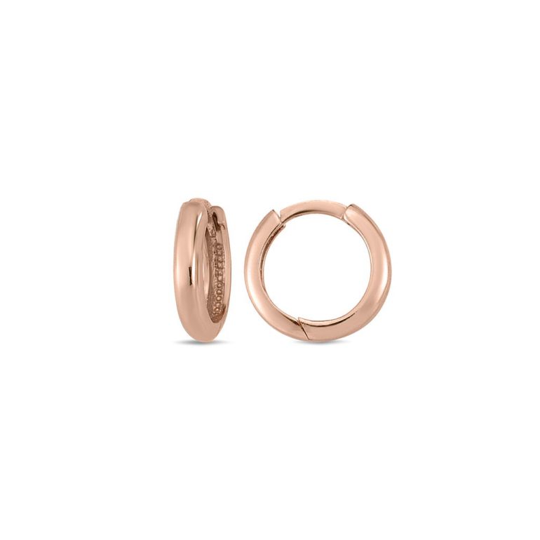 Rose gold hoop earrings with cubic zirconia
