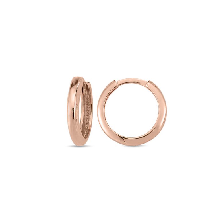 Rose gold hoop earrings with cubic zirconia