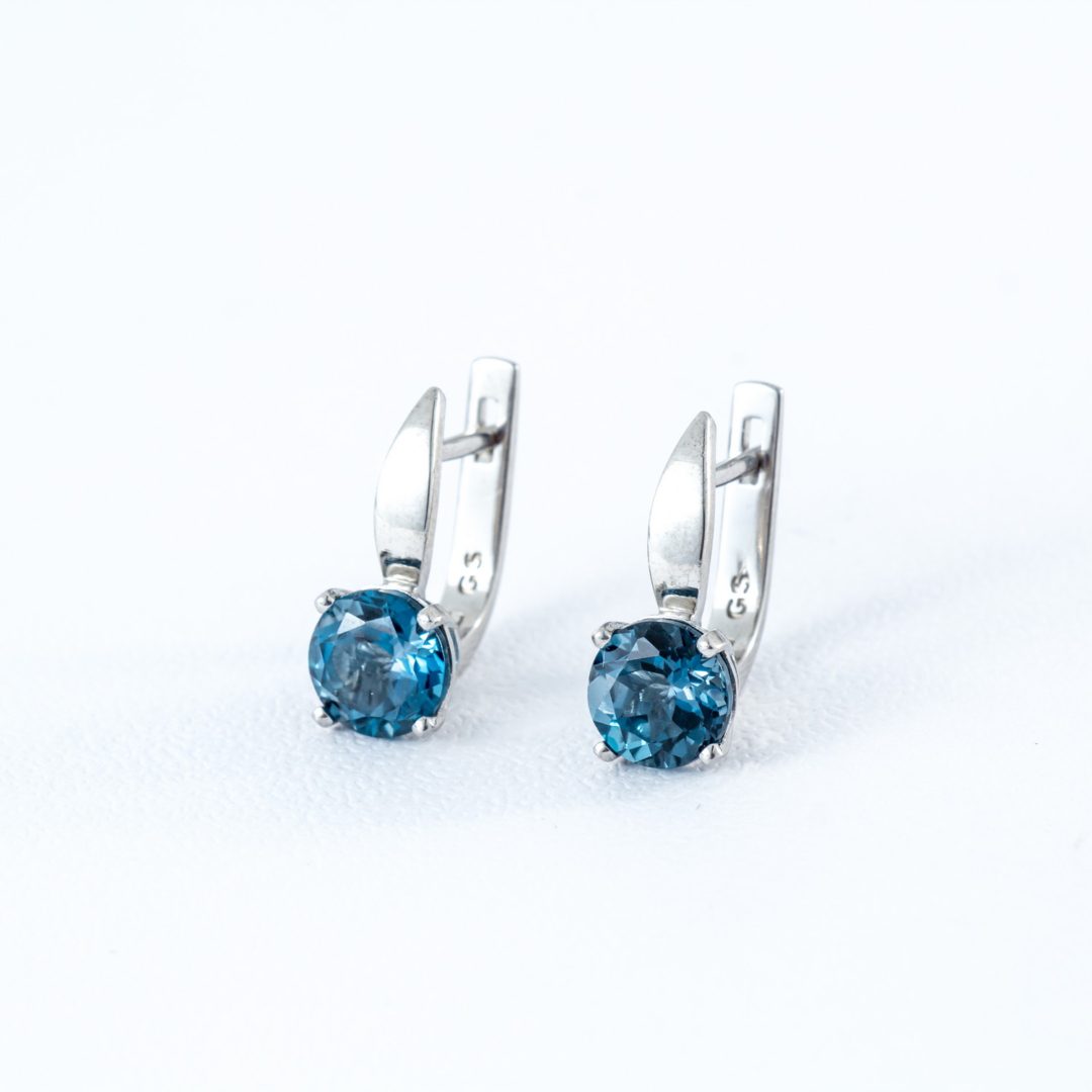 Sterling silver earrings with London topaz