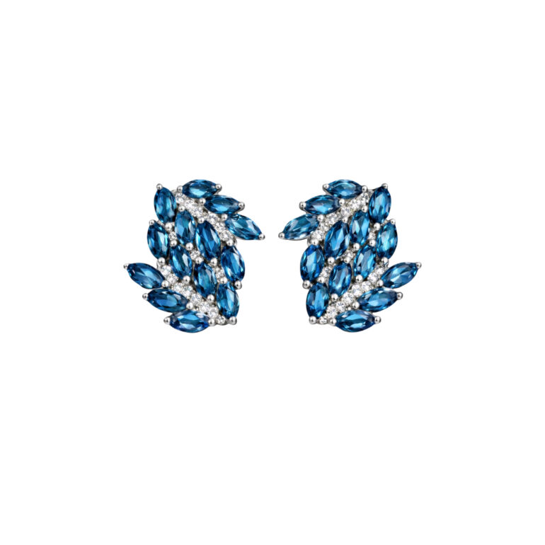 Sterling Silver Earrings With London Blue Topaz