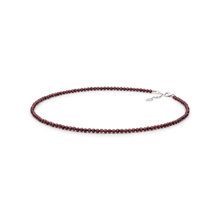 Sterling silver necklace with garnet