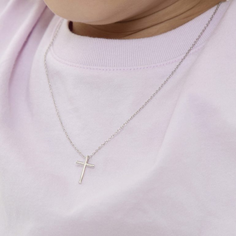 Sterling silver cross necklace