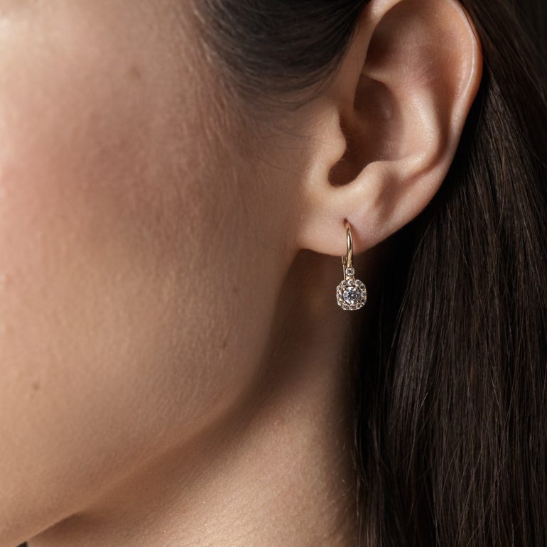 auksiniai auskarai su cirkoniais