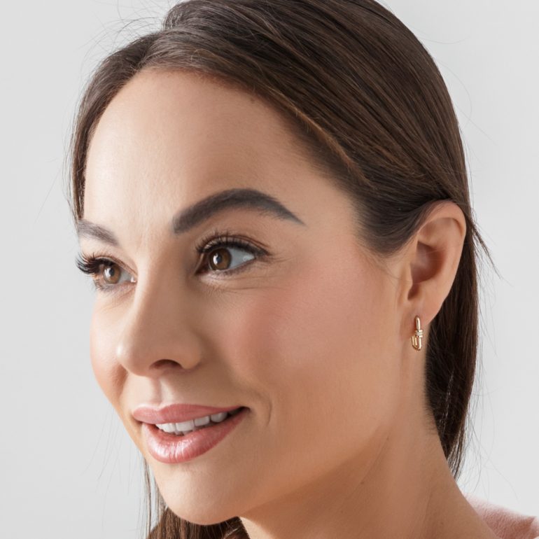 auksiniai auskarai su cirkoniais