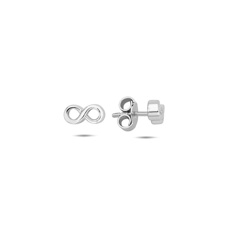 White gold stud earrings - infinity