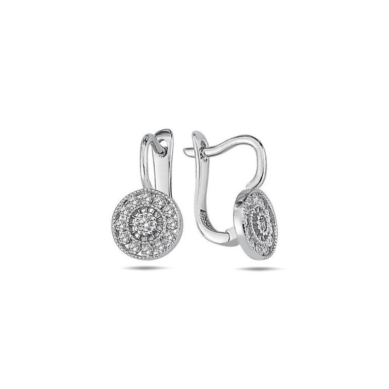White gold earrings with cubic zirconia