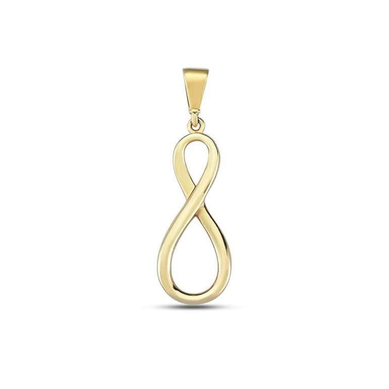 Yellow gold infinity pendant